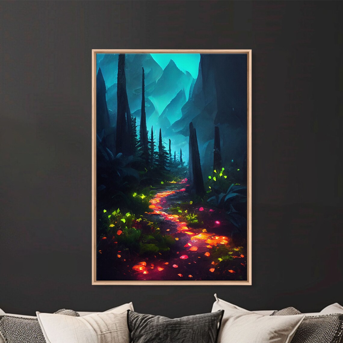 Luminescent Magical Forest Art Print, Fantasy Decor - Image 5
