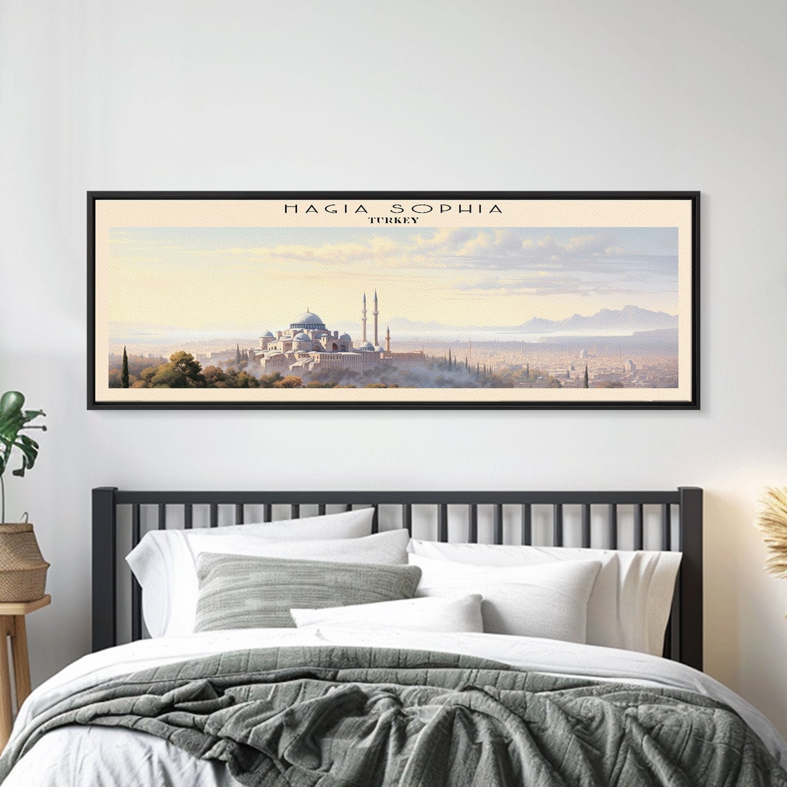 Hagia Sophia Turkey Istanbul Dawn Cityscape Golden Travel Poster - Image 2