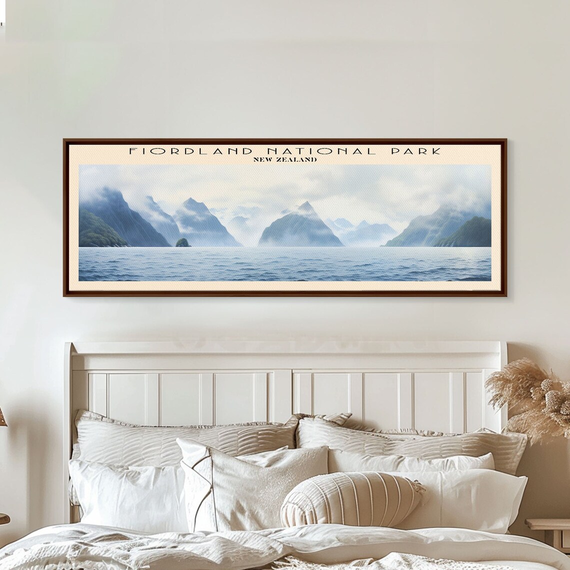 Fiordland New Zealand Misty Fjord Mountain Reflections Panoramic Travel Poster - Image 5