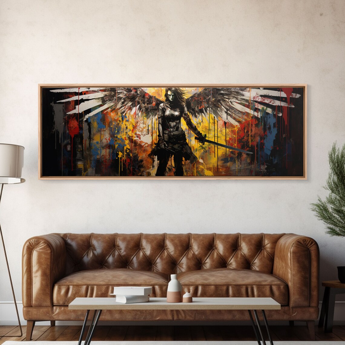Graffiti Battle Angel Wall Art Print, Game Room - Image 5