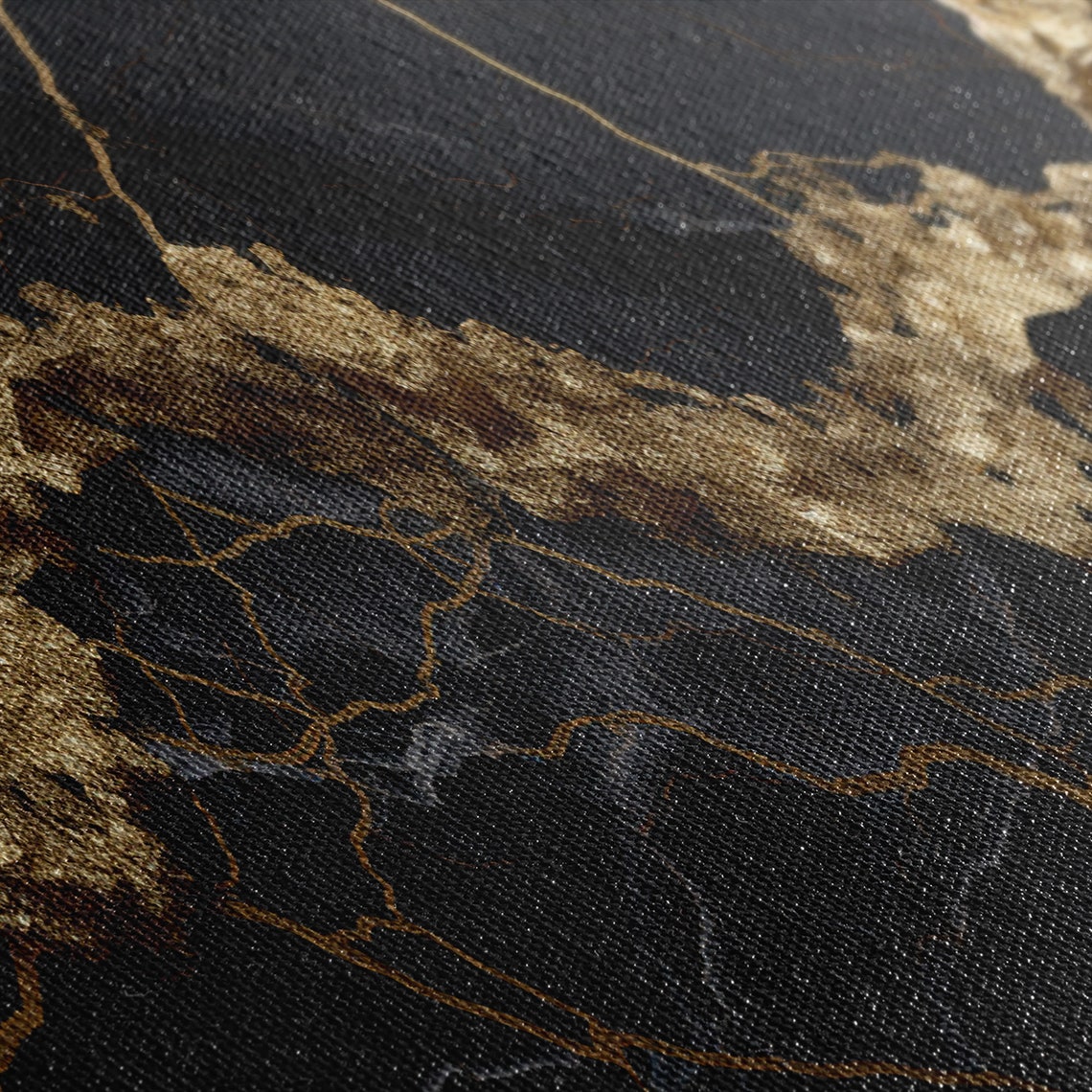 Black Gold Marble Abstract Dramatic Veined Stone Luxury Wall Art - Image 2