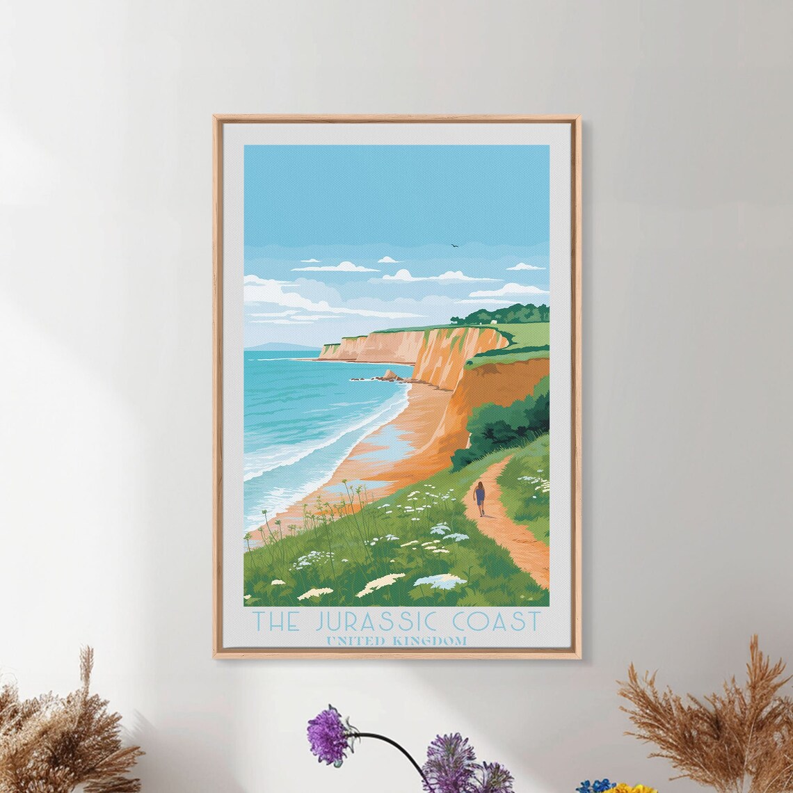 Jurassic Coast England Cliff Path Beach Walk Coastal Travel Poster - Image 6