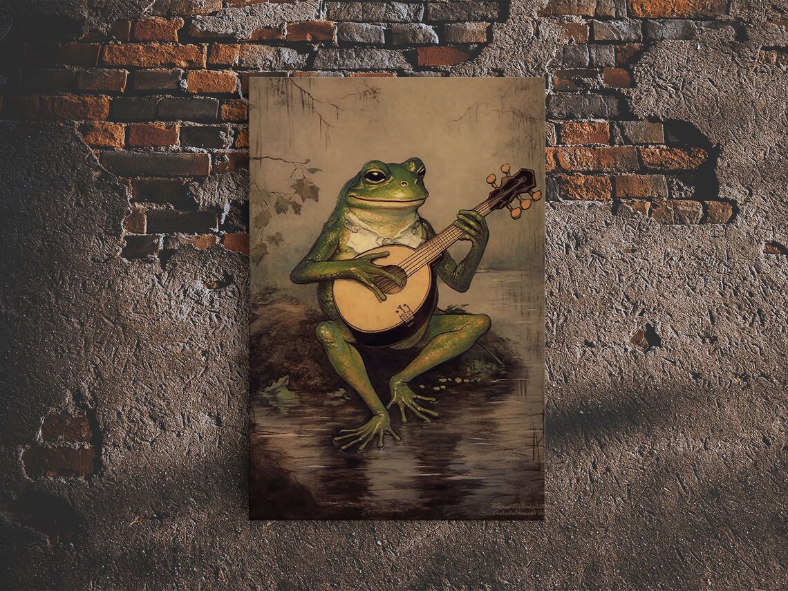 Banjo Toad Frog Funny Vintage Retro Poster Print - Image 6