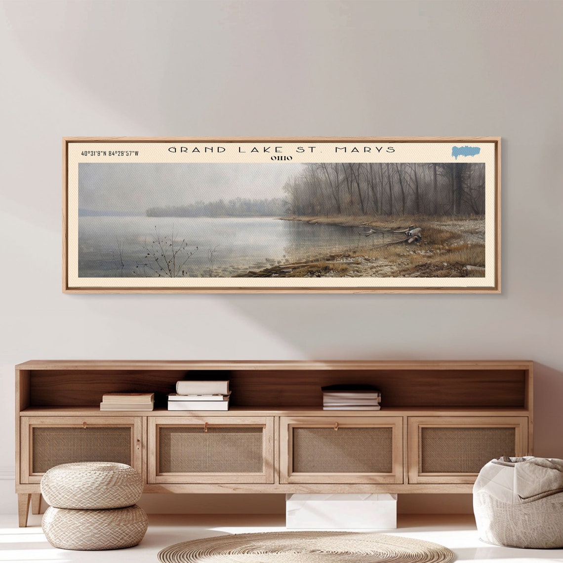 Grand Lake St Marys Ohio Driftwood Shore Bare Trees Winter Poster - Image 4
