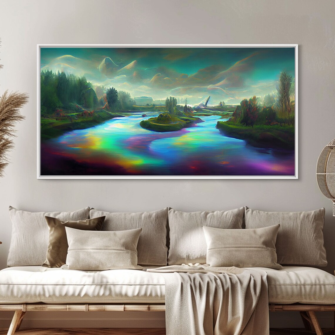Psychedelic Trippy River Nature Art Print