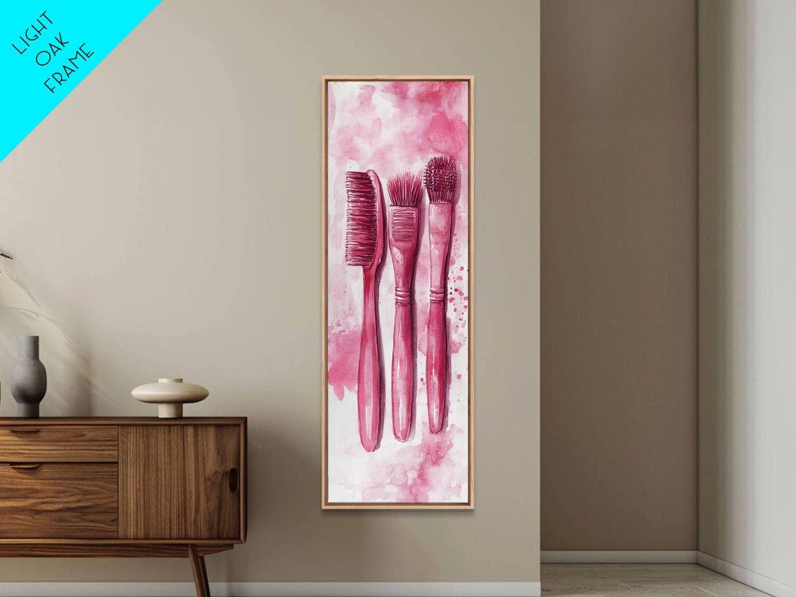 Pink Brush Abstract Art Framed Print Light Pink Rustic Wall Art Farmhouse Cottagecore Aesthetic Decor Vertical Gift Idea - Image 4
