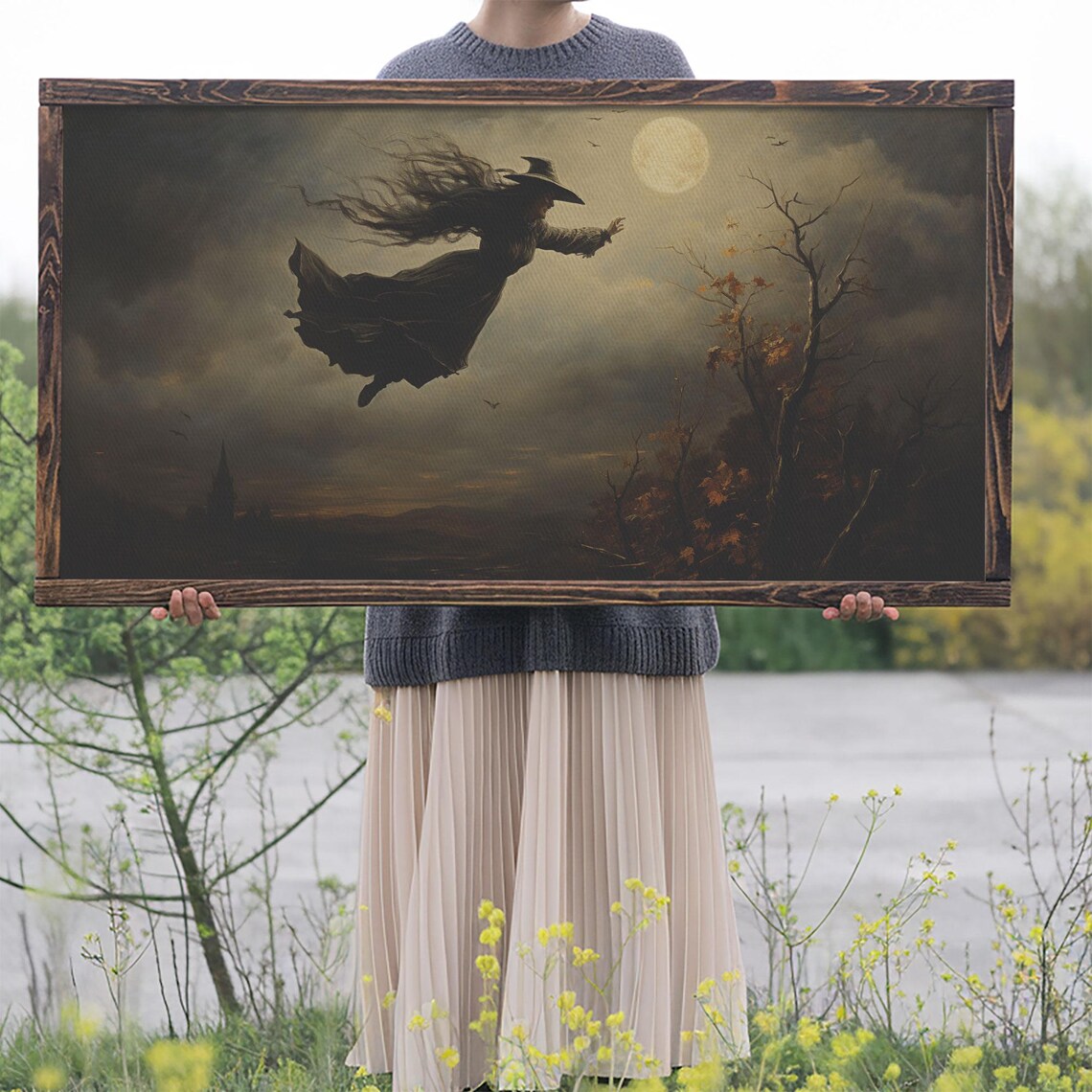 The Flying Witch, Halloween Horror Print - Image 2