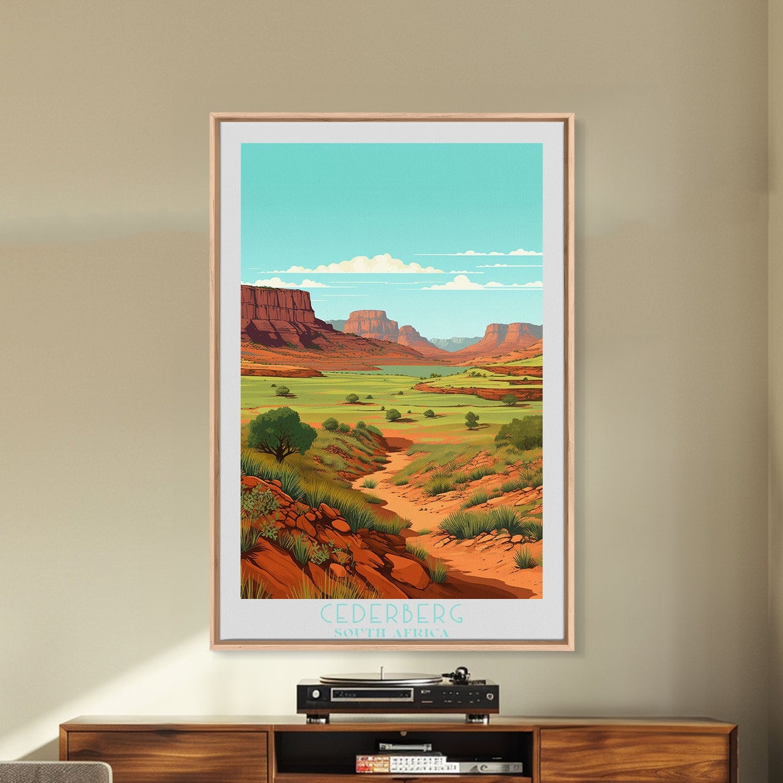 Cederberg South Africa Red Rock Cliffs Green Valley View Poster - Image 5