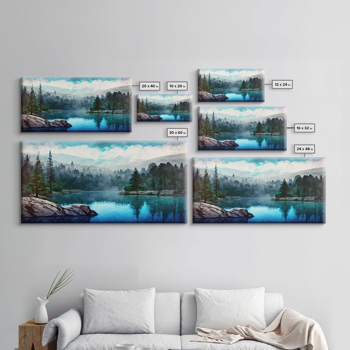 Blue Lake, Oregon Landscape Art Print, Guest Room - Image 2