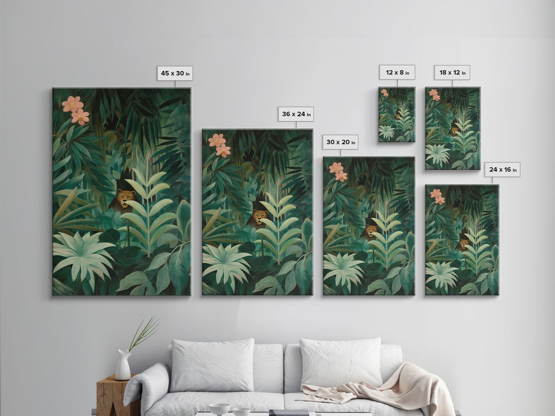 Bear In Lush Tropical Jungle Dense Green Foliage Botanical Art Poster - Image 2