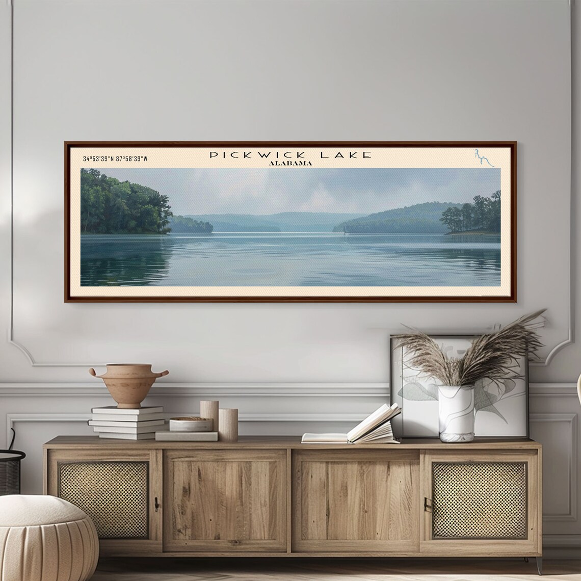 Pickwick Lake Alabama Wide Calm Water Tree Lined Shores Travel Poster - Image 5