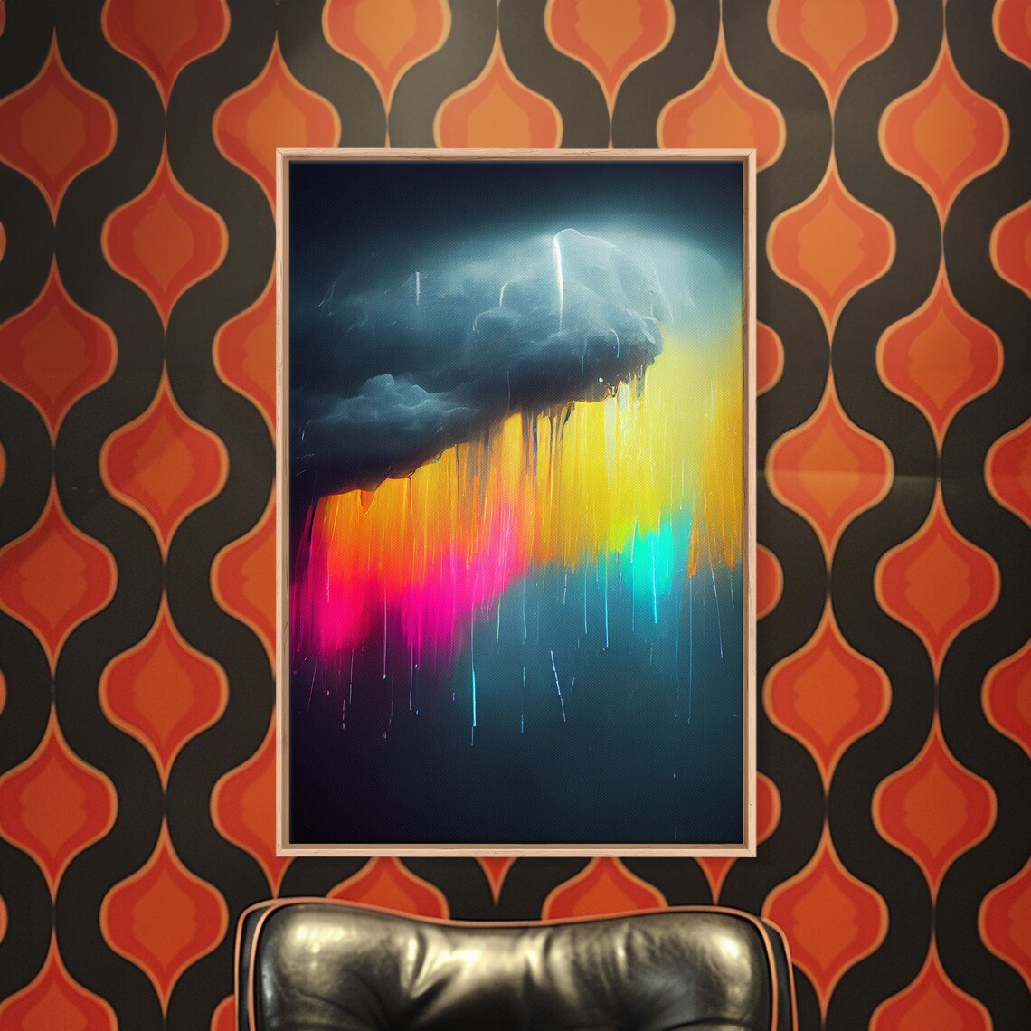 Rainbow In A Rain Cloud Abstract Art Print - Image 4
