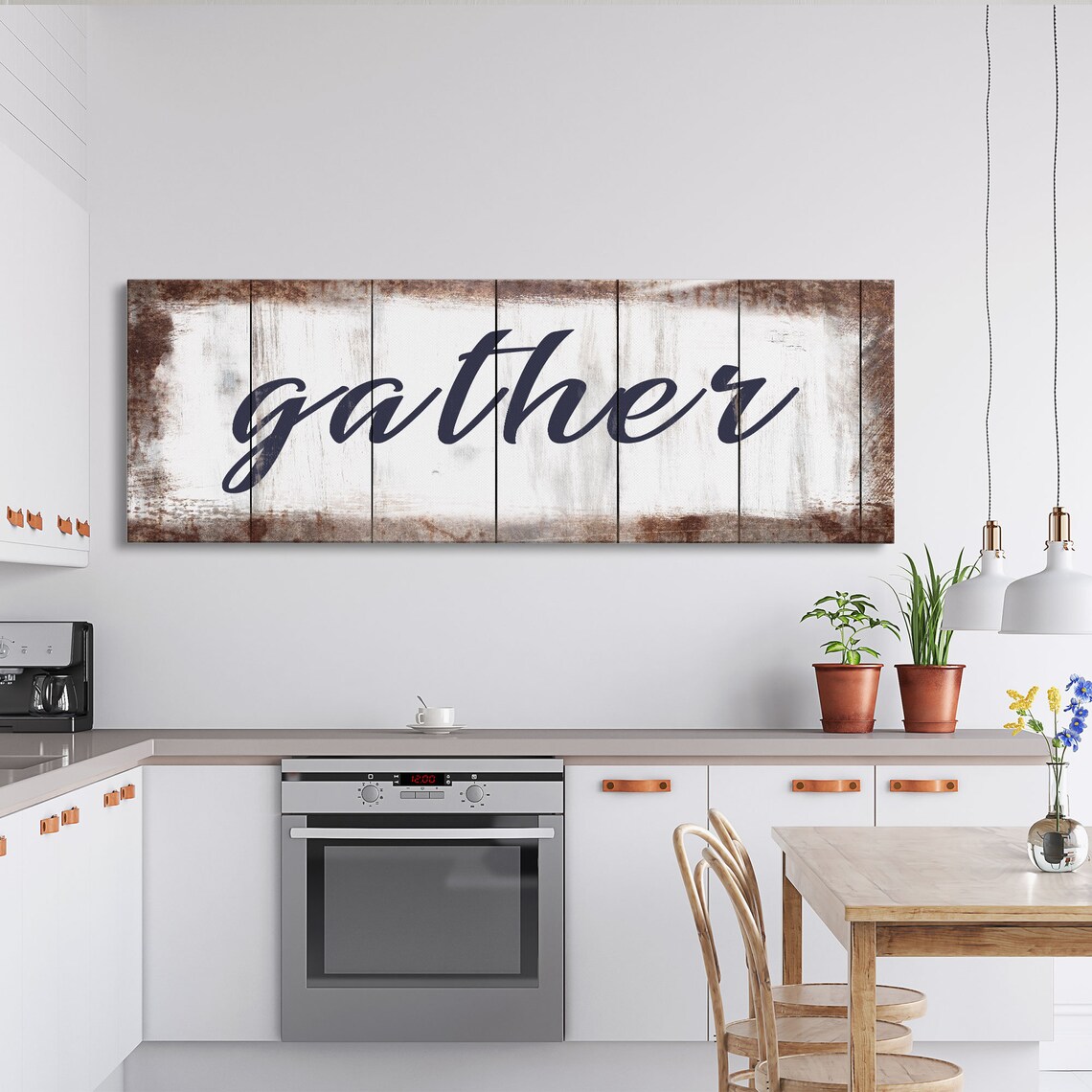 Gather Sign, Rustic Dining Room Wall Art Print - Image 4