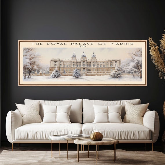 The Royal Palace Of Madrid Spain Travel Poster Print Framed Print Spain Panoramic Travel Art Framed Art Wall Hanging Home Decor