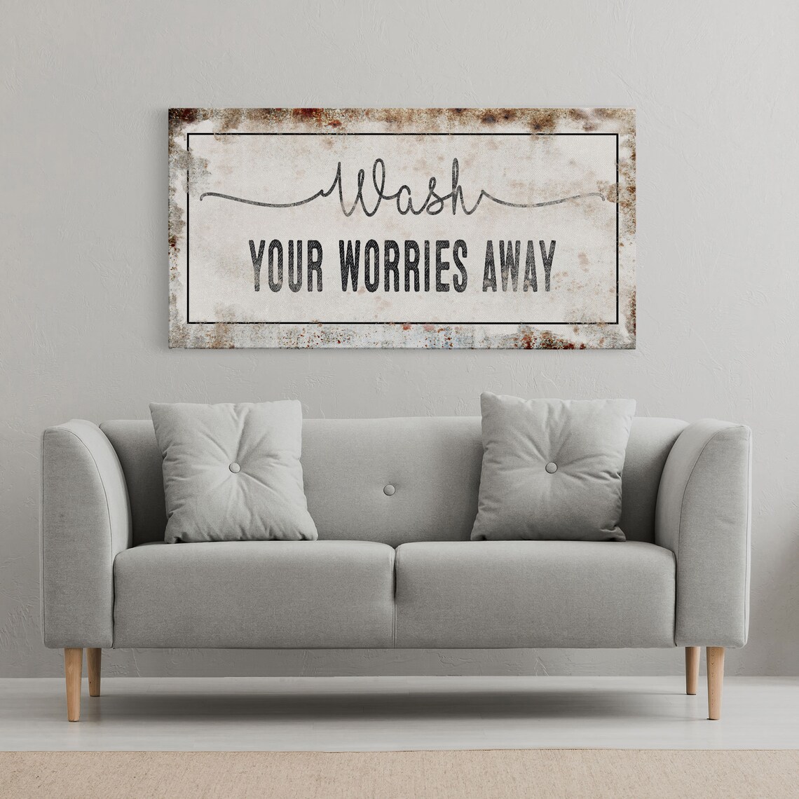Wash Your Worries Away Bathroom Sign, Bath Wall Art Print