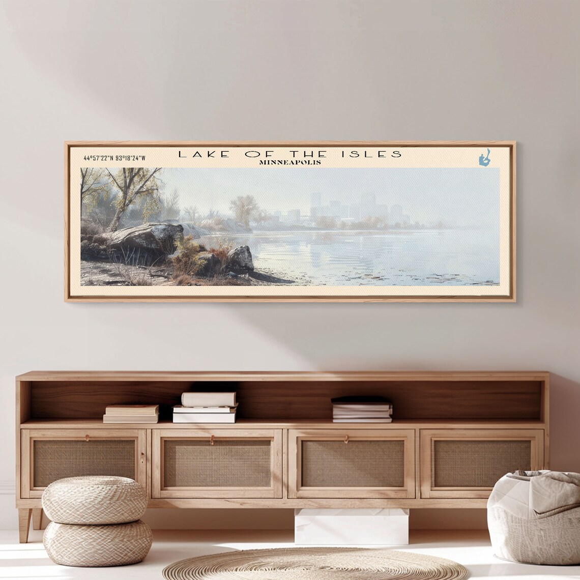 Lake of the Isles Minneapolis Skyline Mist Panoramic Travel Poster - Image 2