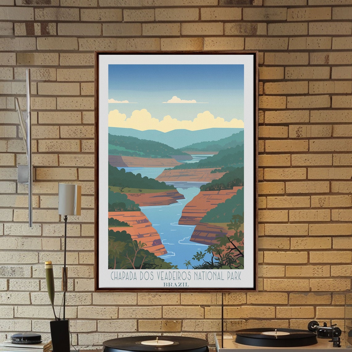 Chapada Dos Veadeiros Brazil Red Cliff River Canyon View Travel Poster - Image 5