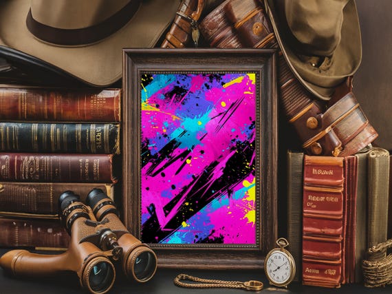Graffiti Wall Art, Grunge Style Abstract Art