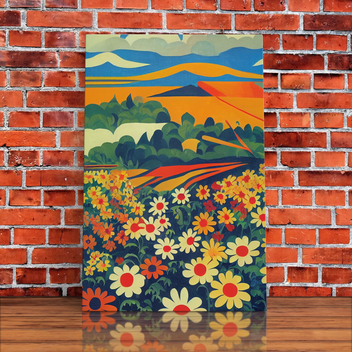 Surrealist Daisy Flowers Psychedelic Art Print - Image 5