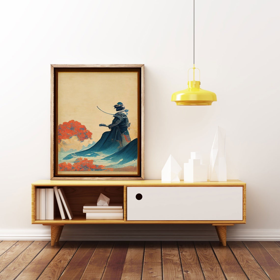 Japanese Samurai Warrior Ocean Waves Red Maple Classic Ukiyo-e Poster - Image 3