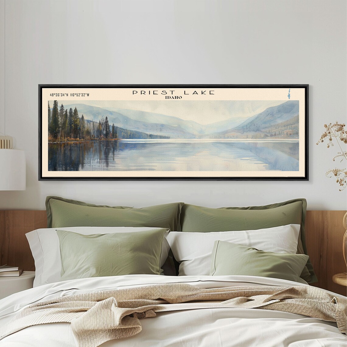 Priest Lake Idaho Travel Poster, Lake House Decor - Image 3