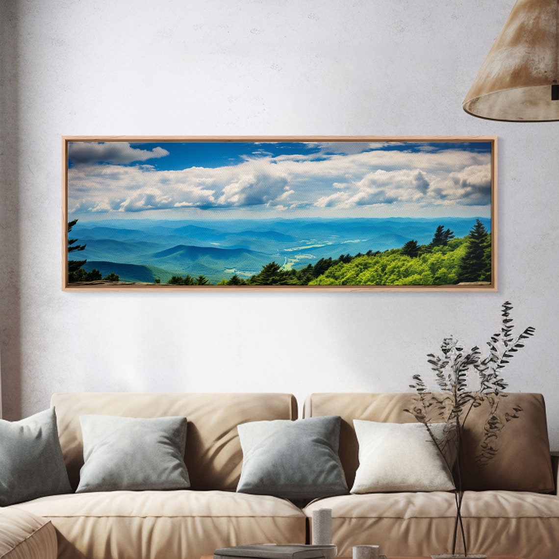 Blue Ridge Mountains Panoramic Wall Art Bluebridge Mountains National Parkway Beautiful Cabin Decor Boho Photography Wall Art Print - Image 4