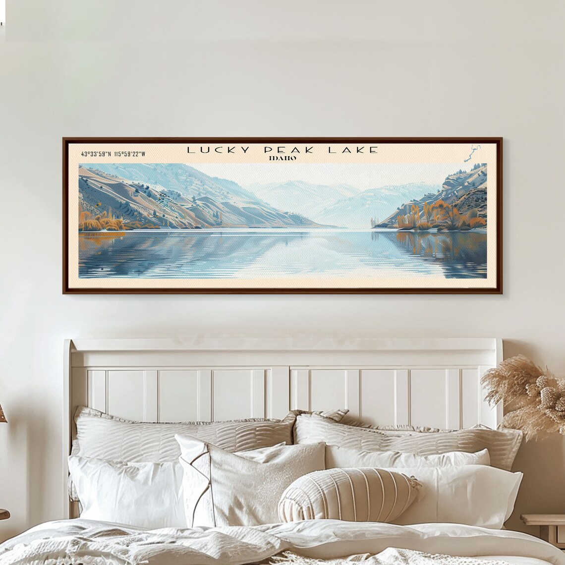 Lucky Peak Lake Idaho Travel Poster, Lake House Decor - Image 4