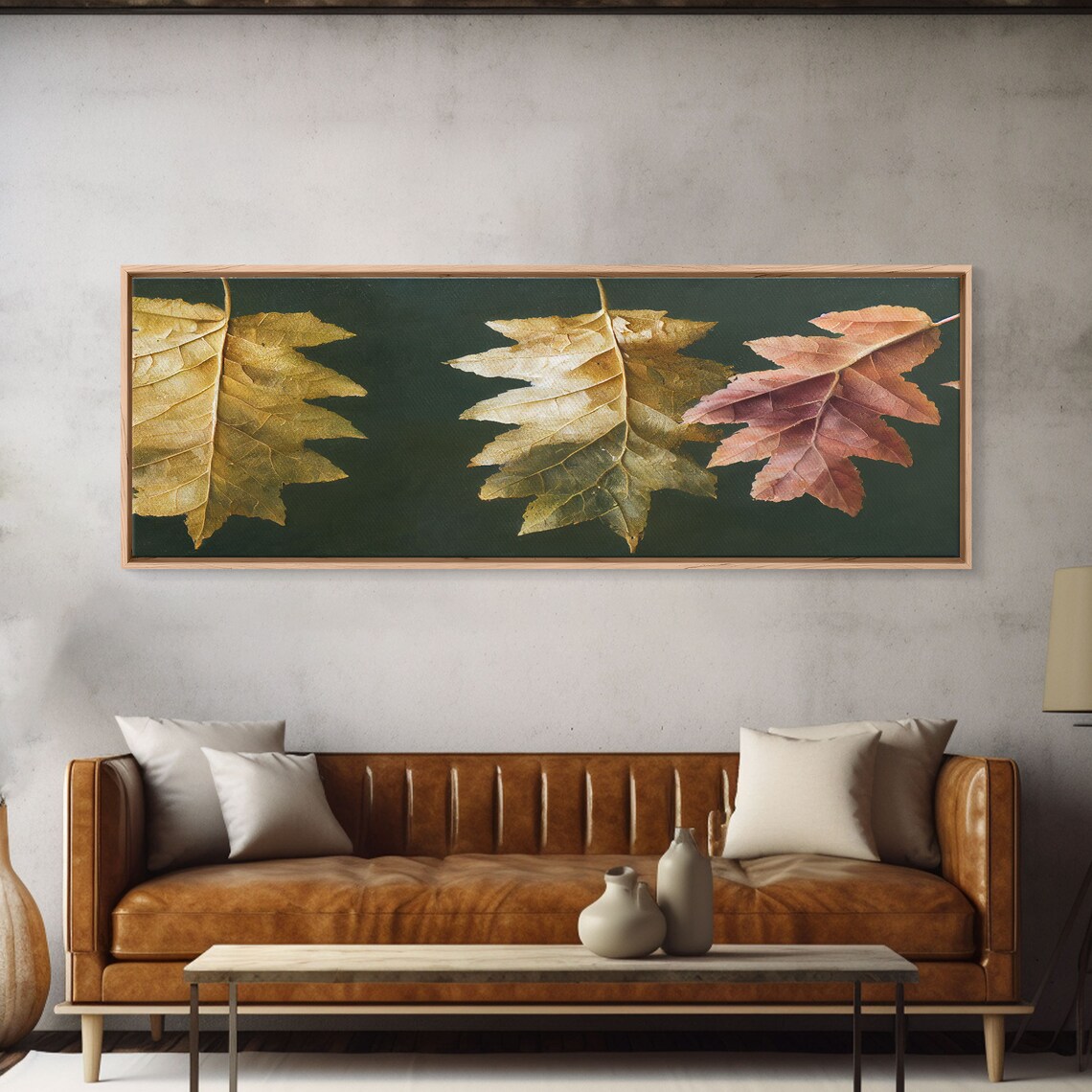 Fall Leaves Panoramic Art Print, Fall Decor