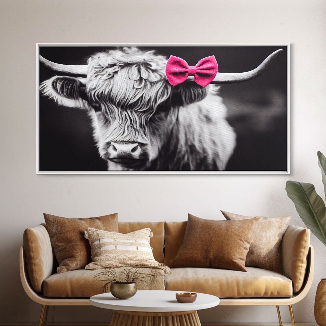 Highland Cow Art Print, Farmhouse Black And White - Image 5