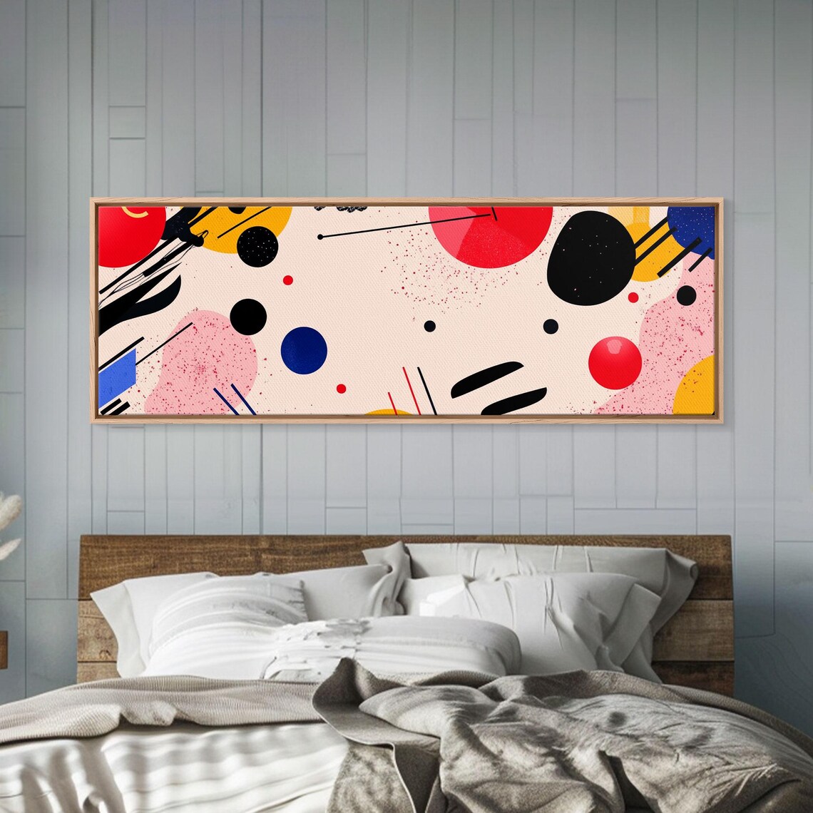 Retro 90s Geometric Shapes Pink Blush Abstract Colorful Art Poster - Image 5