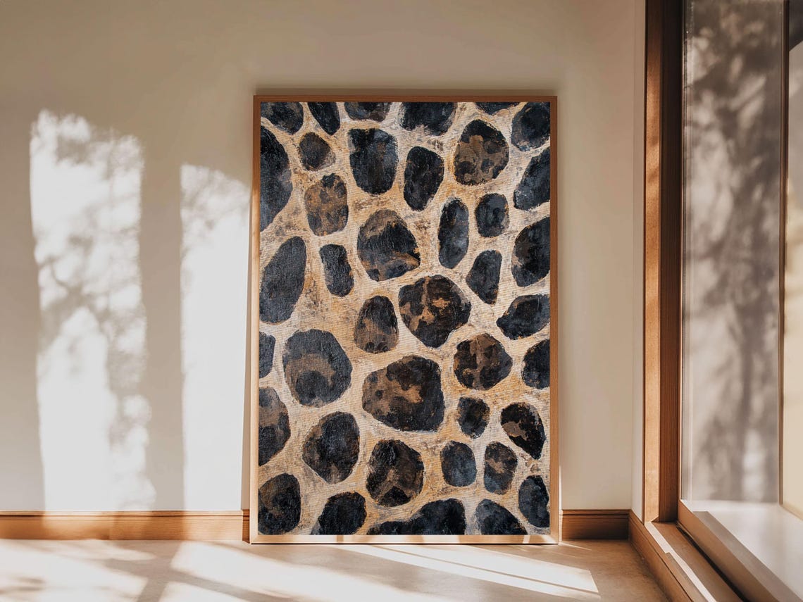 Rustic Stone Texture Print Earthy Wall Art Farmhouse Decor Bedroom Art Vertical Rustic Art Skinny Wall Art - Image 2