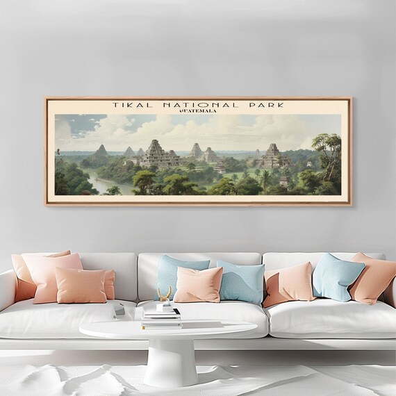 Tikal National Park Guatemala Mayan Jungle Pyramids Panoramic Poster