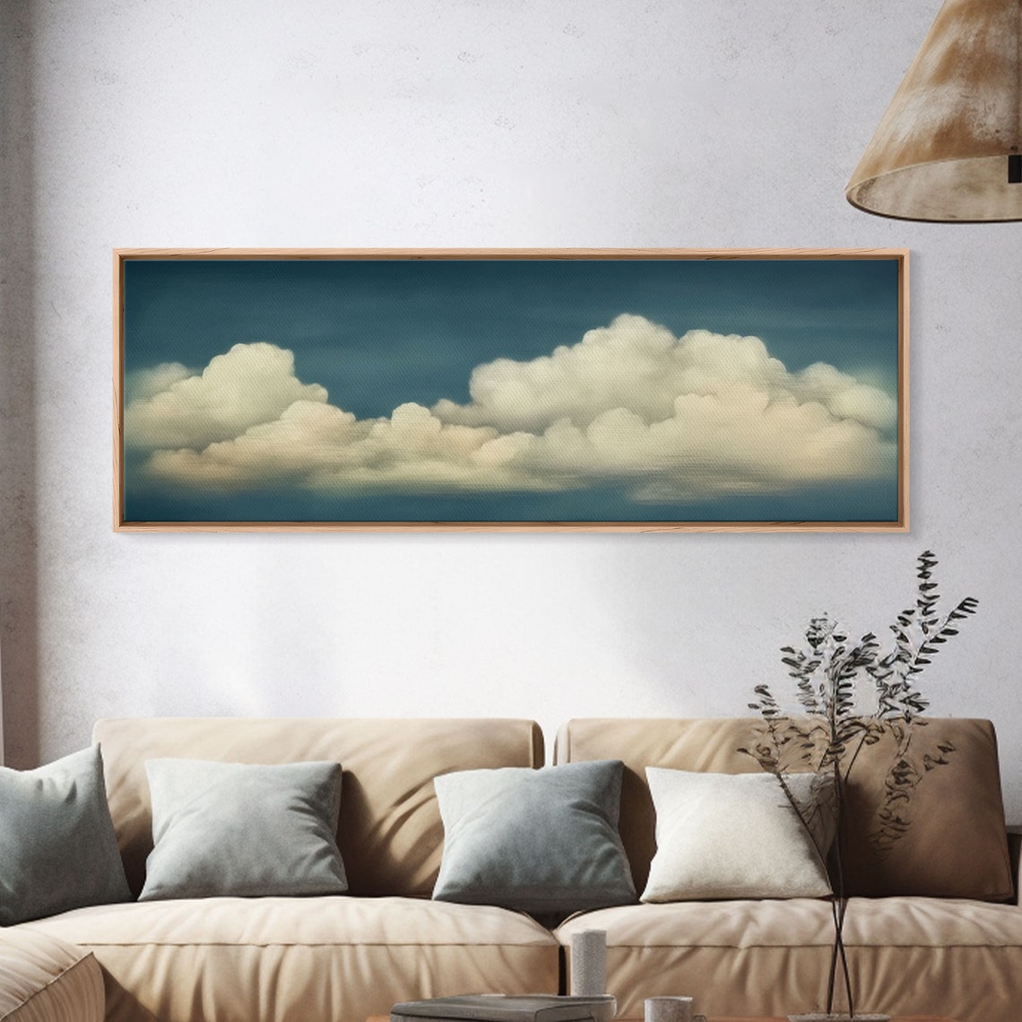 A Cloudy Day Wide Format Clouds Wall Art Panoramic Print Framed Print Panoramic Framed Cloudy Art Print - Image 4