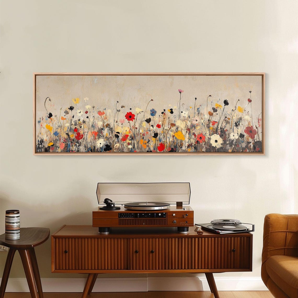 Muted Wildflowers On Cream Background Soft Meadow Floral Poster - Image 2