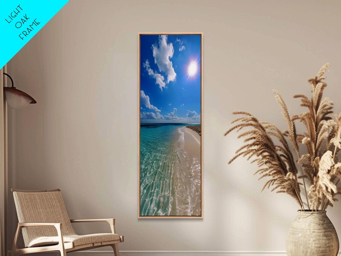 Clear Turquoise Ocean Sandy Beach Bright Sun Tropical Photo Poster - Image 5