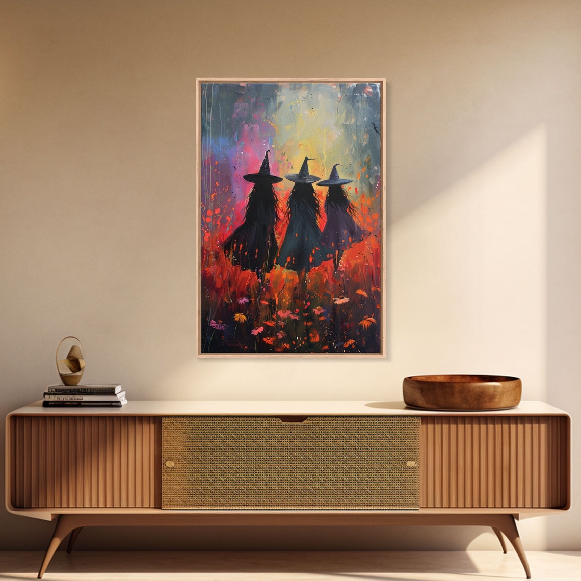 Springtime Witches Coven Of Witches Among The Wildflowers Art Print Framed Print Ethereal Witches Enchanting Witch Print - Image 3