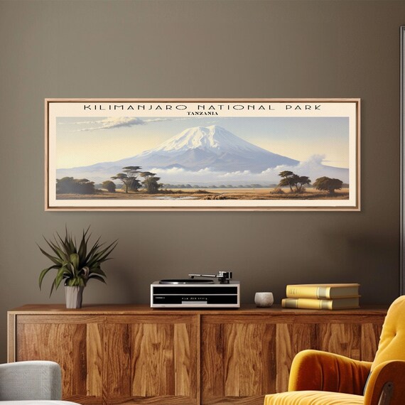 Kilimanjaro National Park Tanzania Snow Capped Peak Savanna Sunset Poster