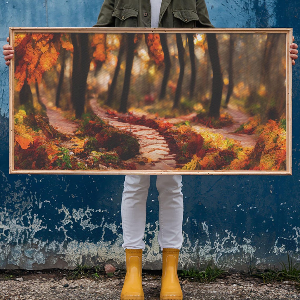 Autumn Forest Trail Winding Stone Path Fall Foliage Nature Art Poster - Image 5