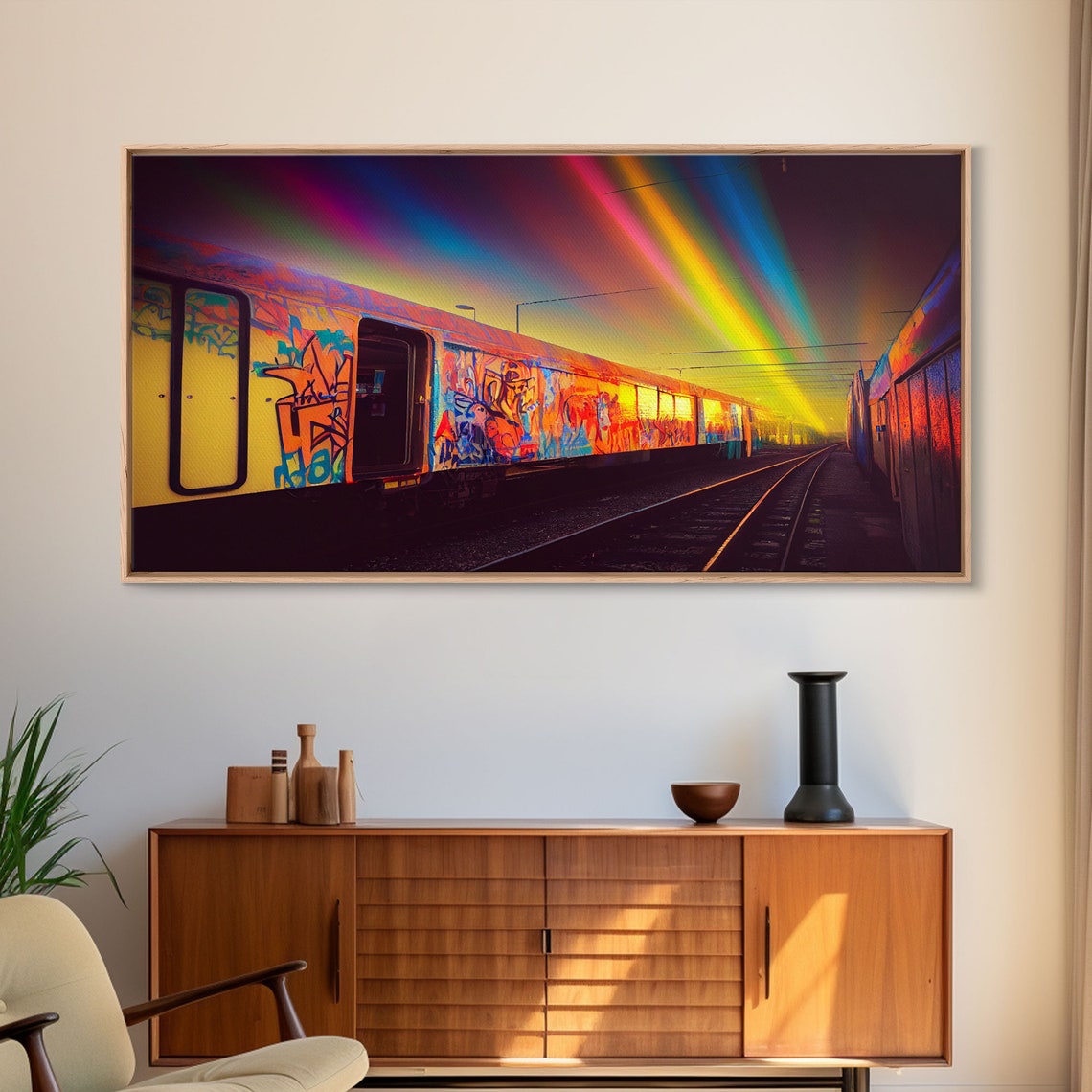 Box Car Graffiti Art Wall Decor Train Box Car Ready To Hang Print Wall Art Rainbow Train Wall Art - Image 6
