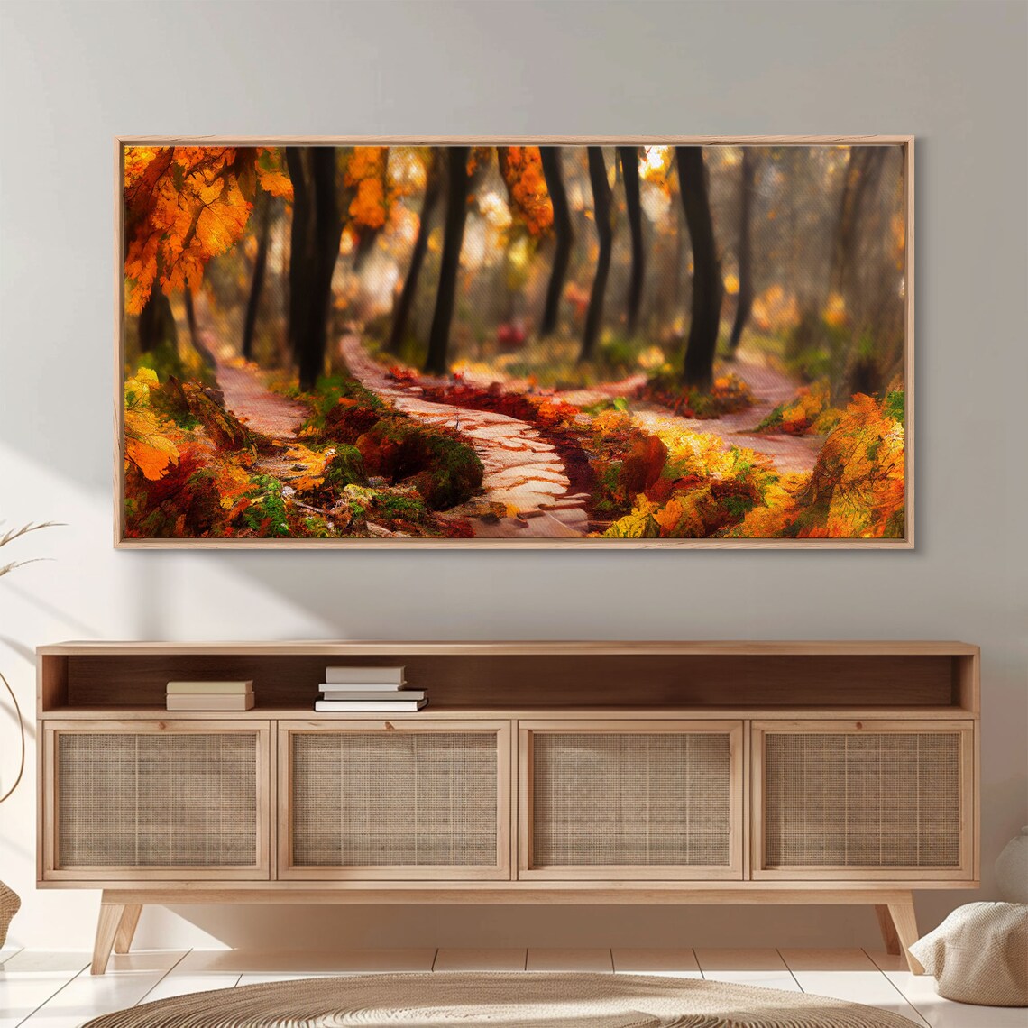 Autumn Forest Trail Winding Path Golden Foliage Woodland Landscape Poster - Image 3