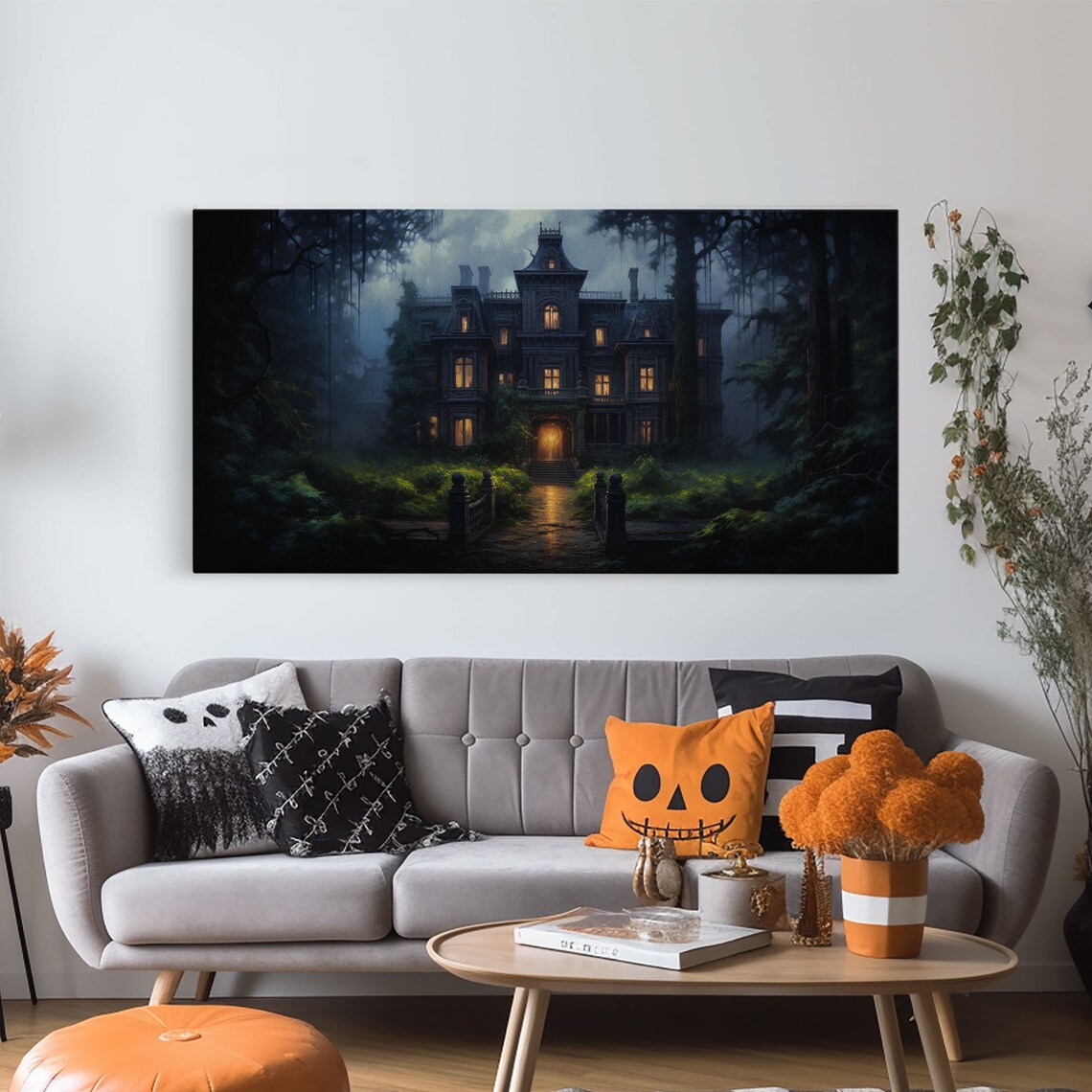 Haunted Victorian Mansion, Spooky Halloween Art Print - Image 5