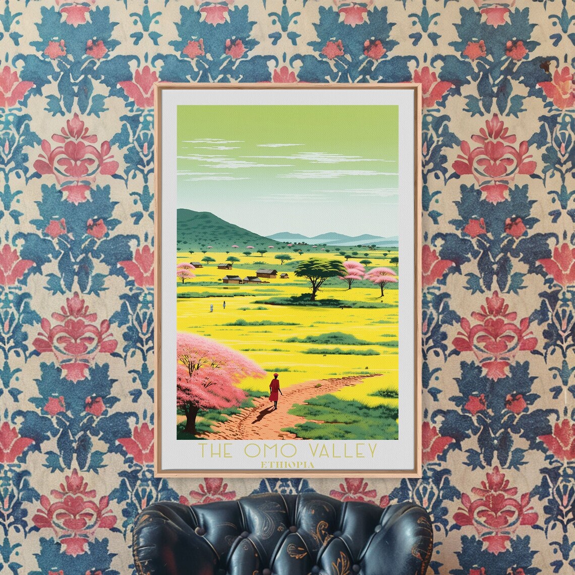 Omo Valley Ethiopia Golden Fields Village Tribal Sunset Travel Poster - Image 5