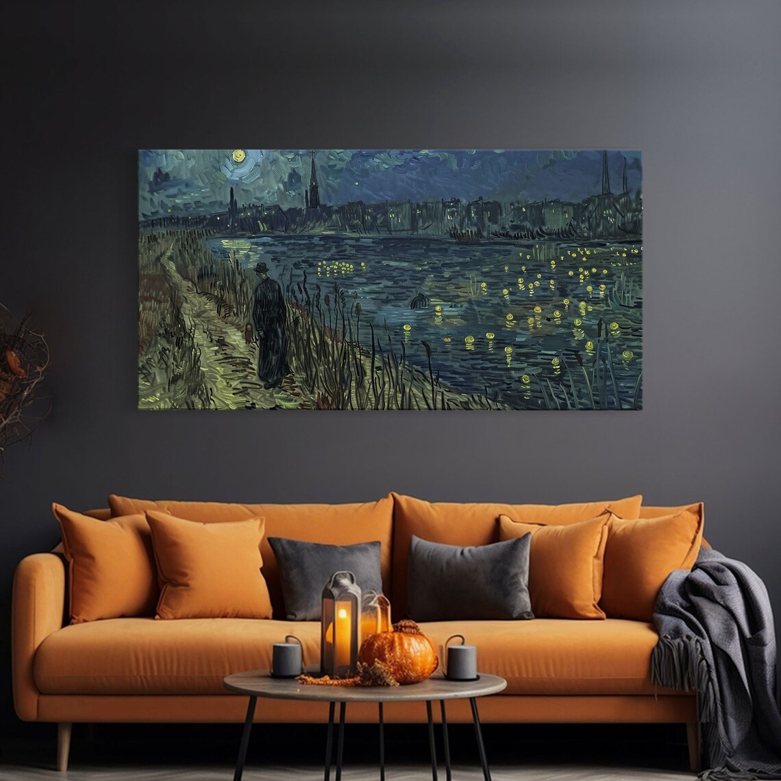 London at Midnight, Van Gogh-Inspired Art Print - Image 3
