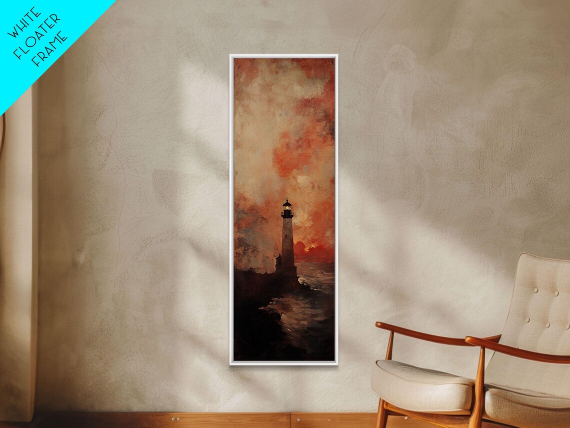 Lighthouse Sunset Coastal Decor, Nautical Art Print - Image 3