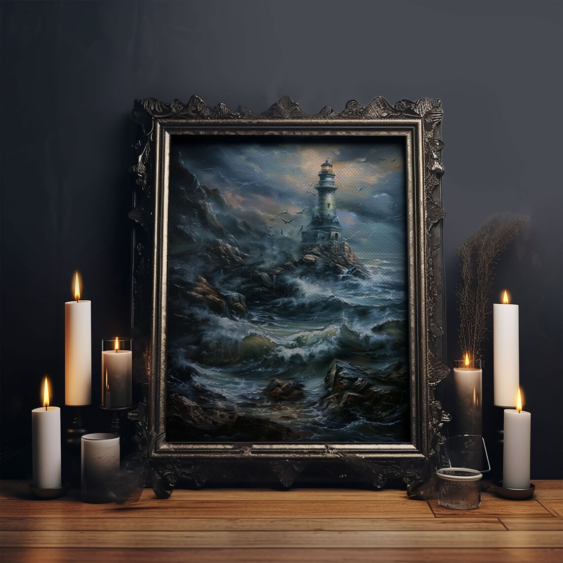 Haunted Lighthouse Halloween Art Print, Spooky Decor - Image 6