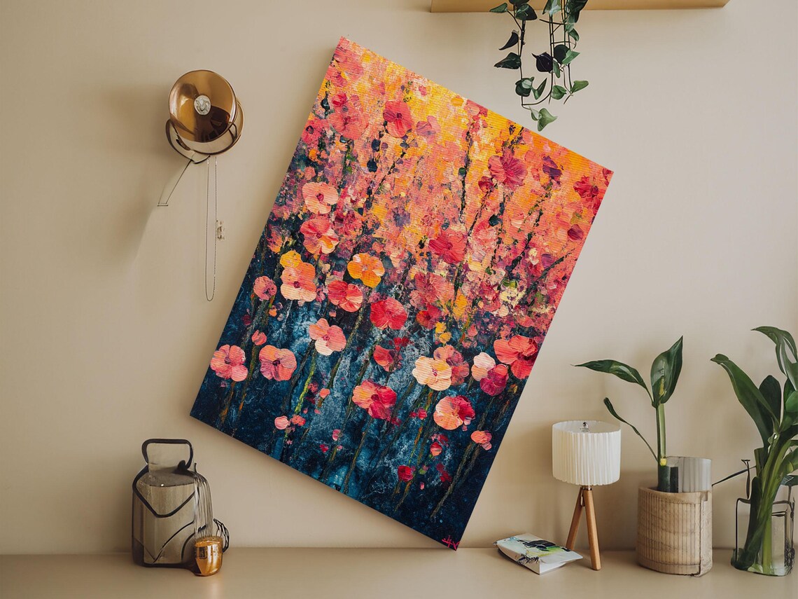Wildflower Meadow Blooming Colorful Impressionist Floral Art Print