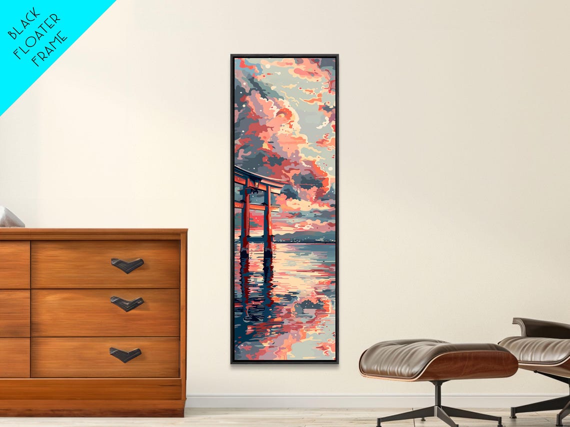 Tranquil Torii Gate Sunset Reflection Dramatic Sky Art Print - Image 4