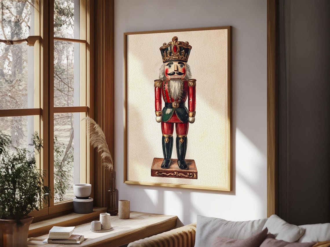 Nutcracker King With Crown Full Body Vintage Christmas Holiday Poster - Image 4