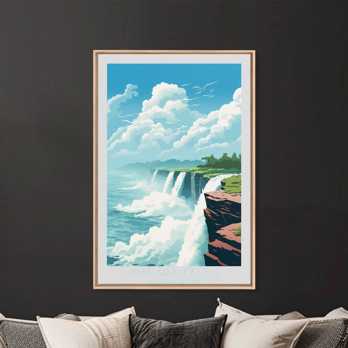 Niagara Falls Canada USA Thundering Cascades Misty Cliffs Poster - Image 3