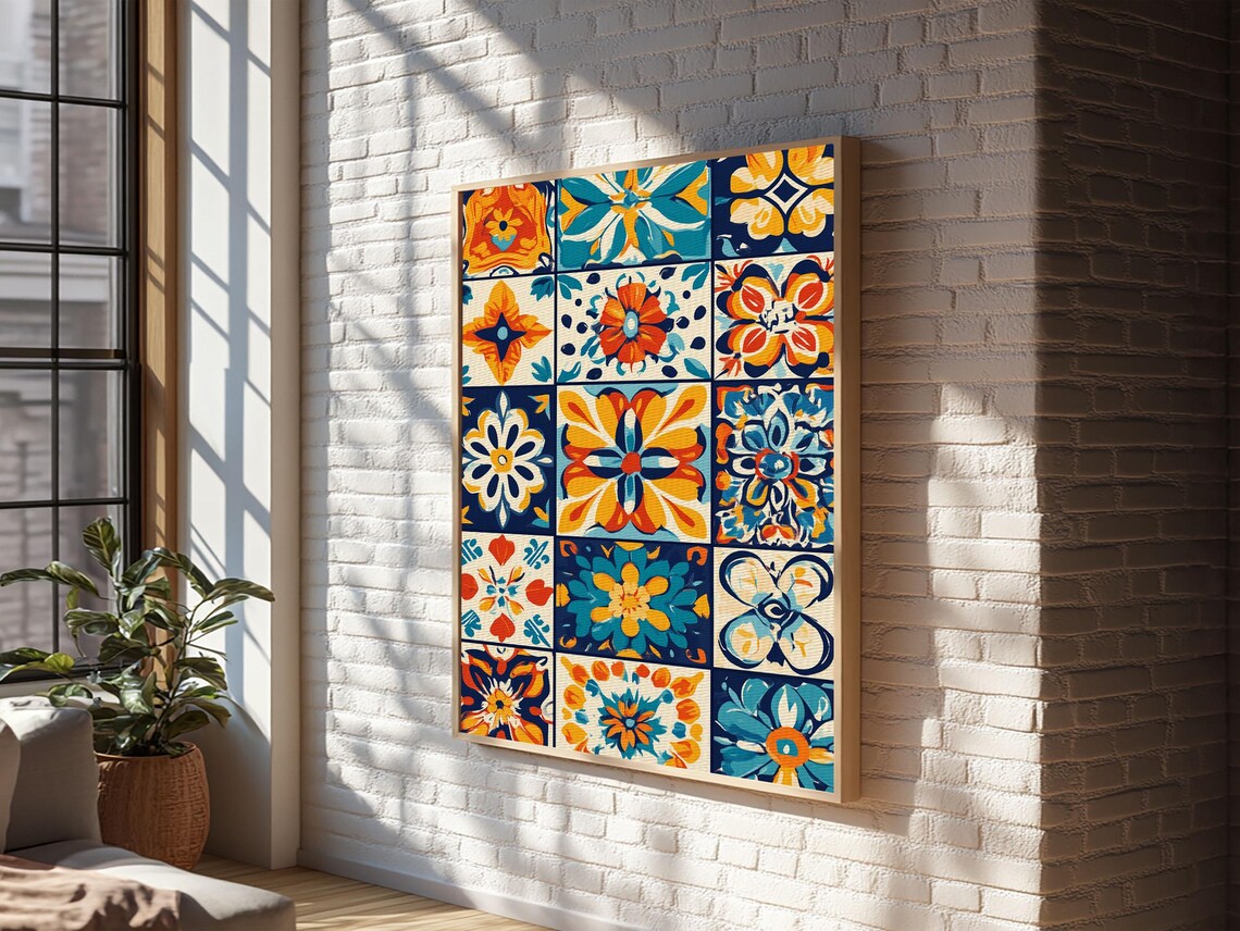 Mexican Tile Textile Print, Mexicano Style Decor - Image 5